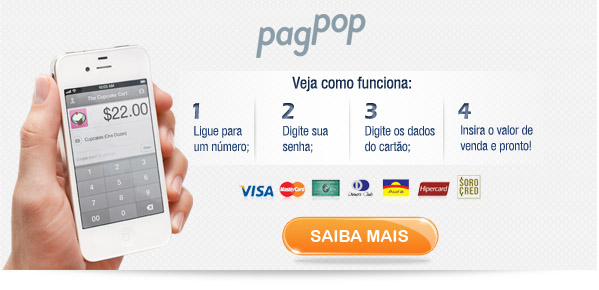 PagPop Cartão de Crédito no Celular sem Maquininha